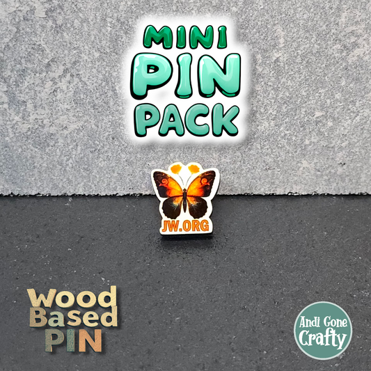 Poppy Butterfly with JW.ORG - Qty 20 Mini Pin Pack